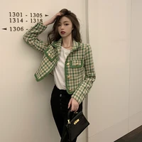 tweed short coat womens autumn and spring 2021 new ladies fashionable foreign style all match woolen coat