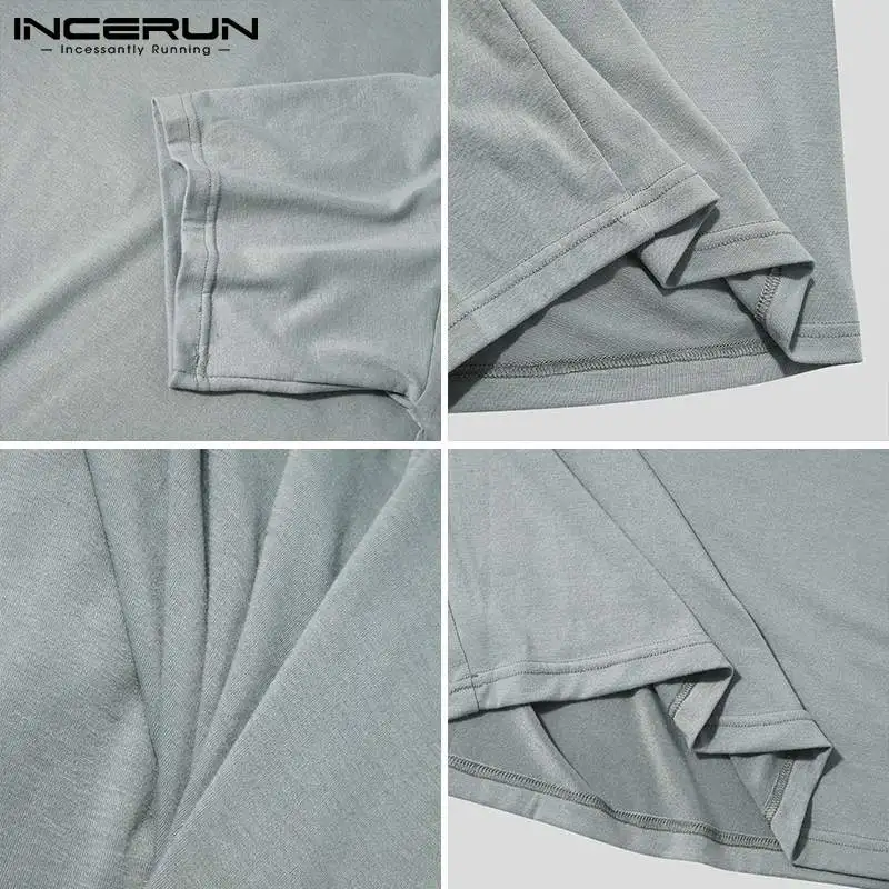 

INCERUN Summer Men Casual Sets Solid Color Short Sleeve T Shirt Drawstring Shorts 2021 Streetwear Workout Men Suits 2 Pieces 5XL
