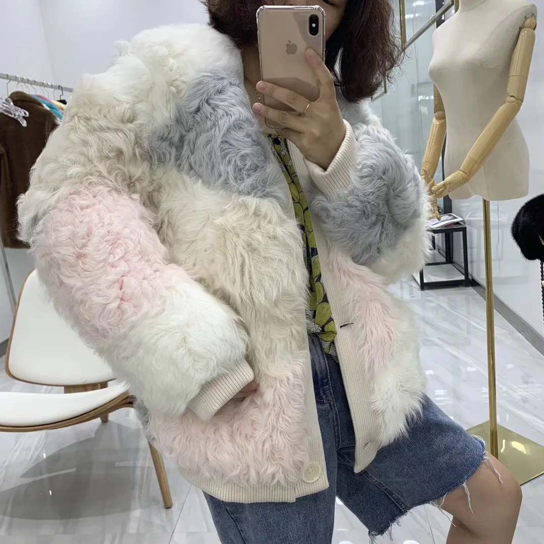Manteau femme Новое поступление шуба из натурального меха ягненка для женщин зимняя теплая верхняя одежда из натурального меха