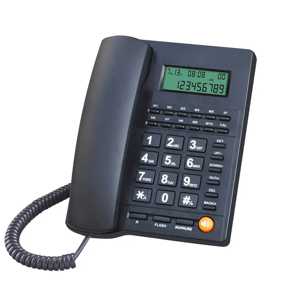 corded caller id telephone with speaker for home and office wired landline telephone set simple analog desktop telephones free global shipping