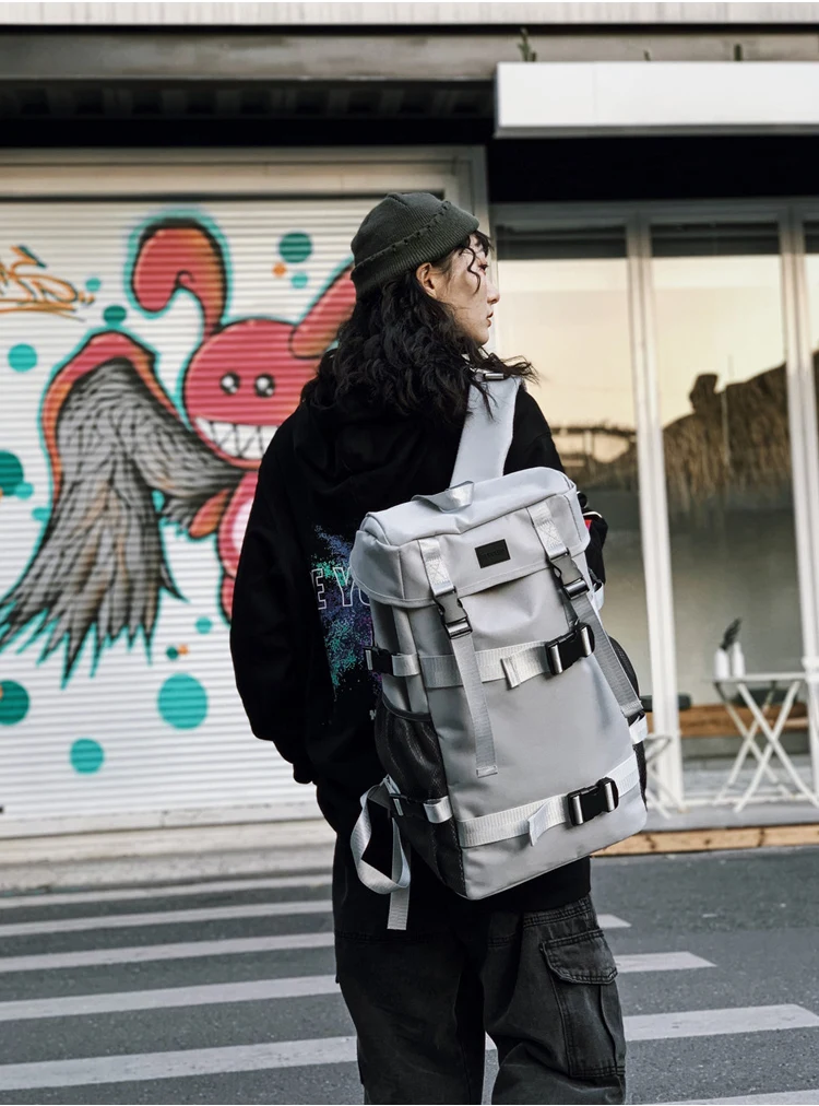 

YJ1613 2021 super large capacity travel backpack student school bag female fashion tooling functional bag