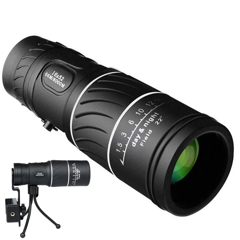 

16x52 Monocular Dual Focus Optics Zoom Telescope 66 / 8000M Outdoor Sports Telescope For Hunting Birds Watching Tourism Camping