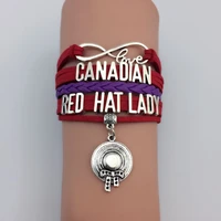 infinity canadina red hat lady canadina pink hat lady bracelet red purple cord