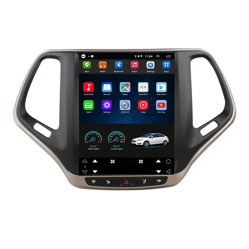 

10.4" tesla style android car radio screen auto stereo for Jeep Cherokee 2015 2016-2020 Navigation GPS Multimedia Video Player