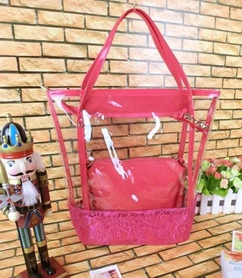 Новая модная кружевная сумка через плечо прозрачная пляжные сумки женская