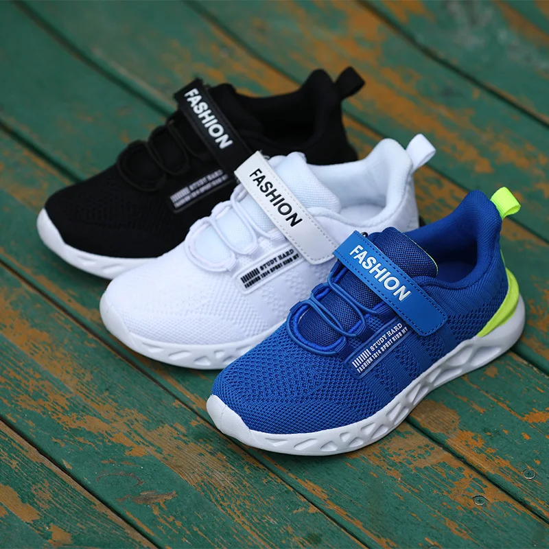 Кроссовки детские для бега дышащие сетчатые на липучке повседневная обувь