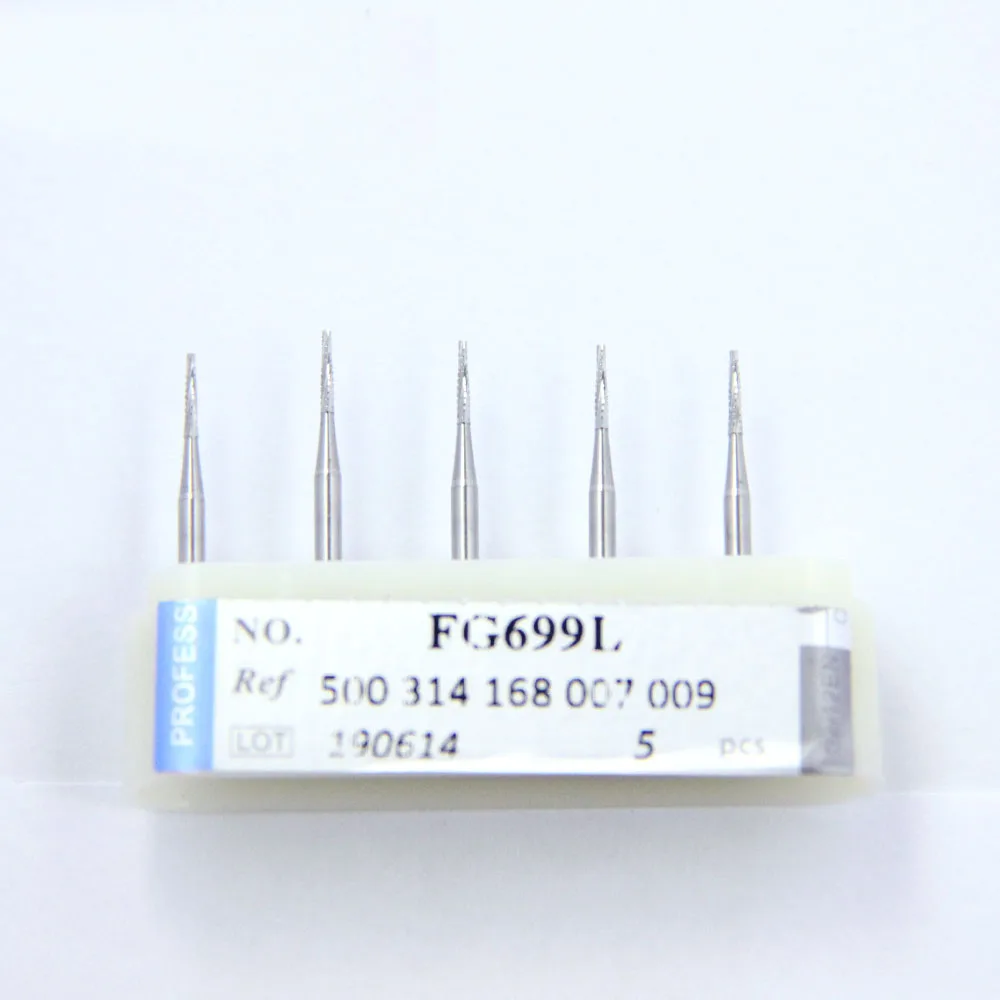 

RZ3S Dental Carbide Bur FG 1.6mm Taper Cross Cut Head 0.8mm/0.9mm/1mm/1.2mm/1.6mm, 5PCS/PACK, FG698/FG699/FG700/FG701/FG702
