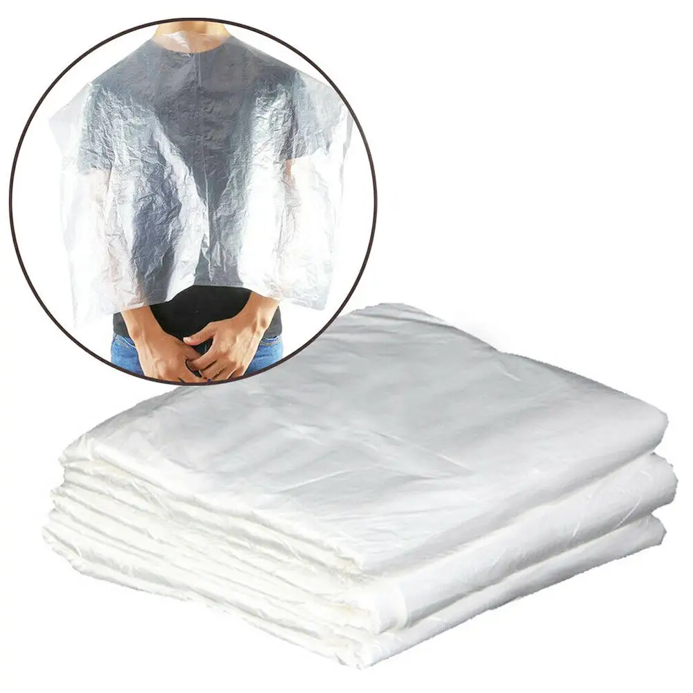 

100pcs 84x64cm Disposable Hair Cutting Cape Gown Salon Barber Capes Cloth Hairdressing Cape Apron Waterproof