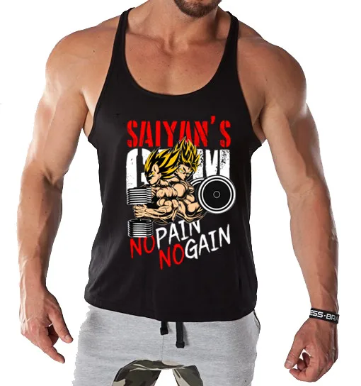 Мужские майки GOKU с растительным принтом летние хлопковые круглым вырезом для