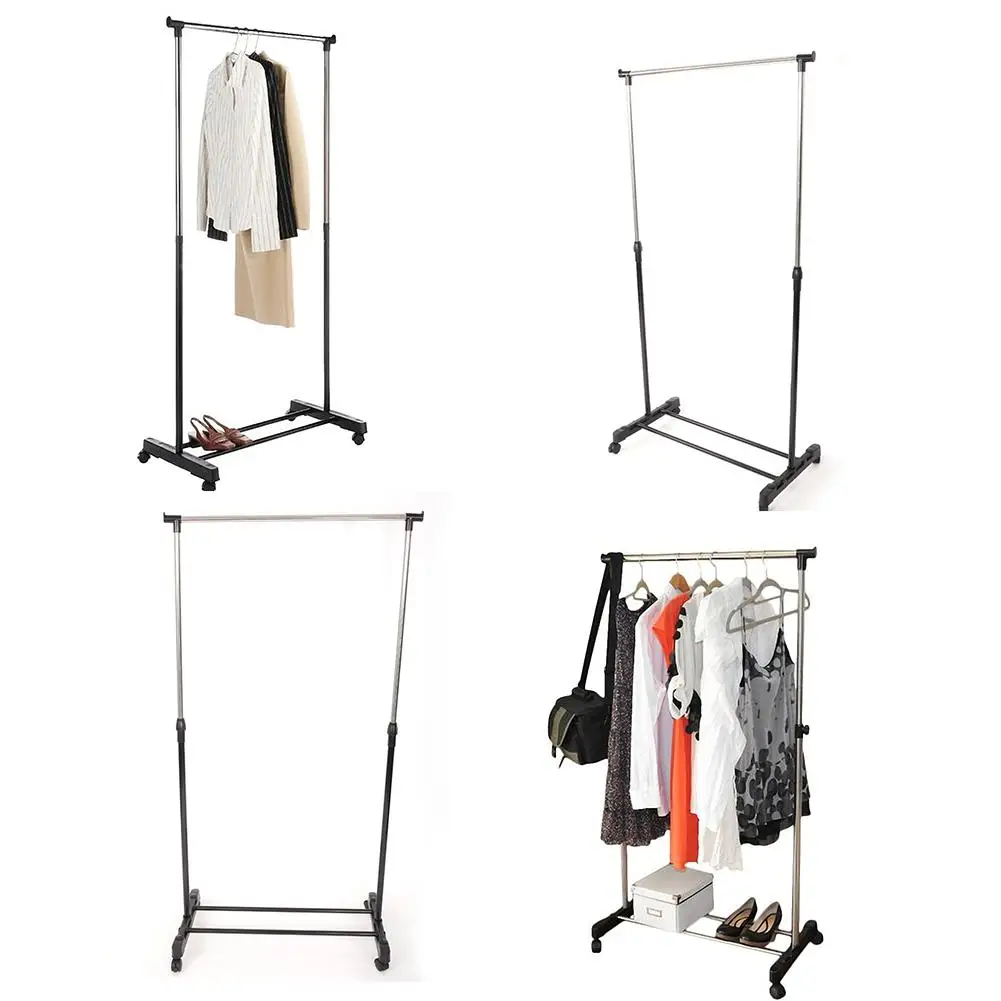 

Rolling Clothing Garment Rack Stainless Laundries Hanging Drying Stretching Hanger Household Organizer 76.5x15.2cm
