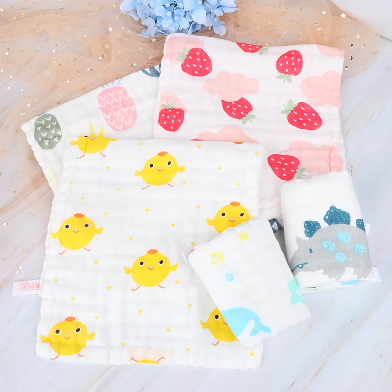  Face Towel 6 Layers Muslin Cotton Soft Baby Towels Handkerchief Bathing Feeding Washcloth Wipe Burp Cloths 25x25cm | Мать и ребенок