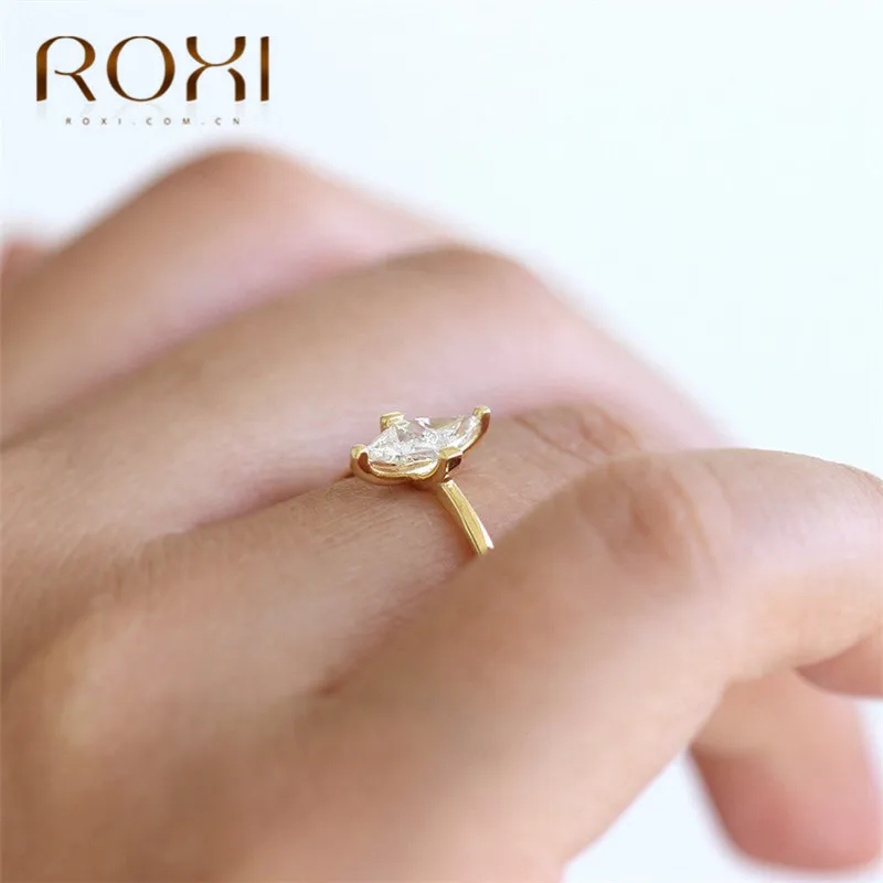 ROXI Мода Роскошный белый Хрустальный циркониевый обручальные кольца для женщин горный хрусталь обещание на помолвку кольцо ювелирные изделия палец кольцо подарки