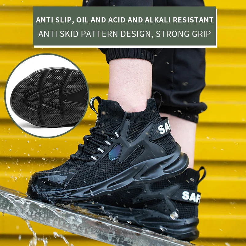 

Men Safety Boots Work Shoes Puncture-Proof Work Boots Men Safety Shoes With Steel Toe Cap Indestructible Shoes Sneaker Work 2021