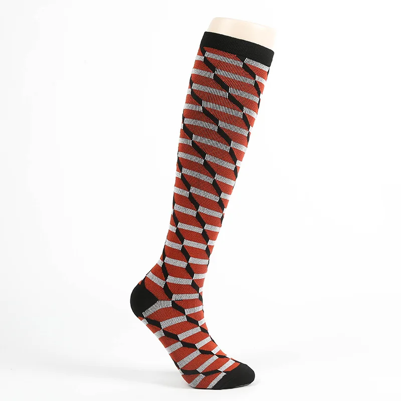 3 Pairs/Lot Women Colorful Stockings Knee-High Compression Socks Outdoor Sport Climbing Hiking Gym Running Skateboard Socks