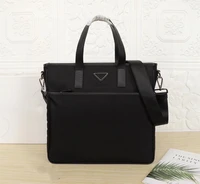 mens black waterproof nylon designer briefcase laptop bag large capacity classic fashion office handbag