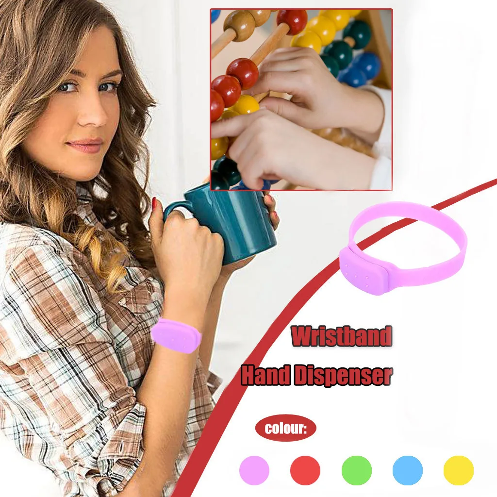 Браслет с диспенсером жидкости для взрослых и детей гель мытья рук полностью