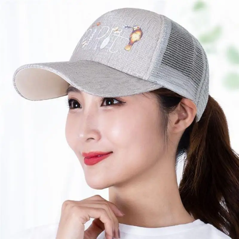 

COKK Baseball Cap Women Mesh Cap Summer Hats For Women Letters Casual Suncreen Breathable Snapback Trucker Cap Sun Visor Gorras