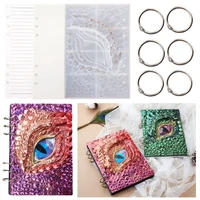 dragon eye notebook cover epoxy resin casting mold diy silicone book shell mirror leather case mould rings refill paper