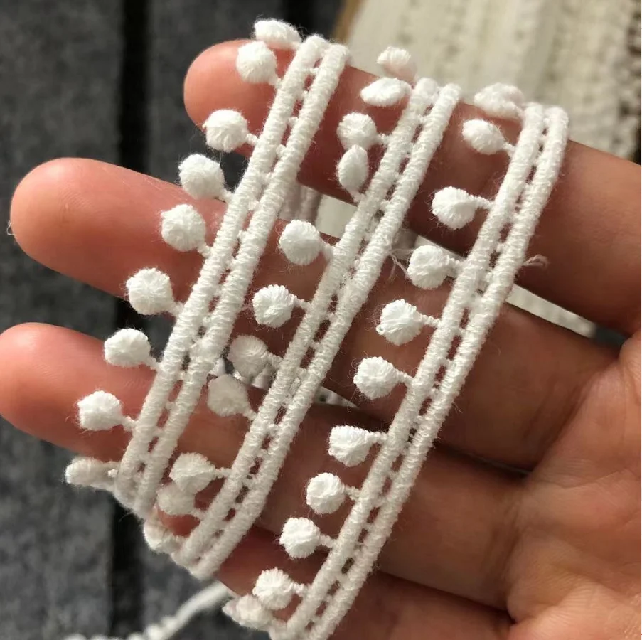 10 ярдов белый Хлопковый кружевной отделкой лентой ручной работы из хлопка