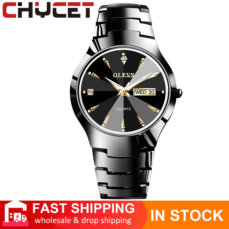 

CHYCET 2021 New Men's Watch Top Luxury Couple Quartz Watch All-steel Waterproof Chronograph Watch Women's Pretty Gift