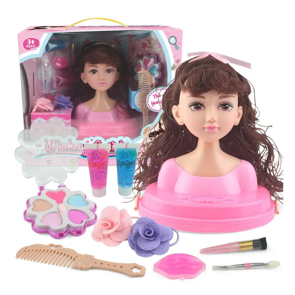 Темно-серый Макияж кукла голова девушки Playset с красоты и модные аксессуары - Цвет: Темно-серый