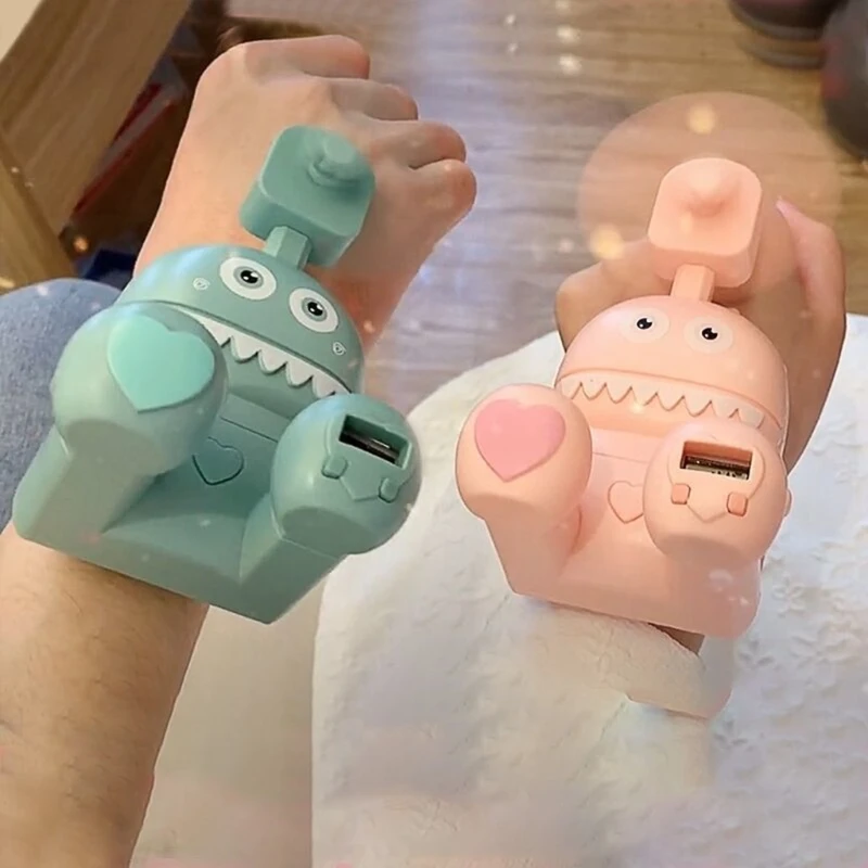 

Wearable USB Fan Car Clip Fan 3-Wind Speed Cartoon Monsters-like USB Rechargeable Portable Hands-Free Fan for students