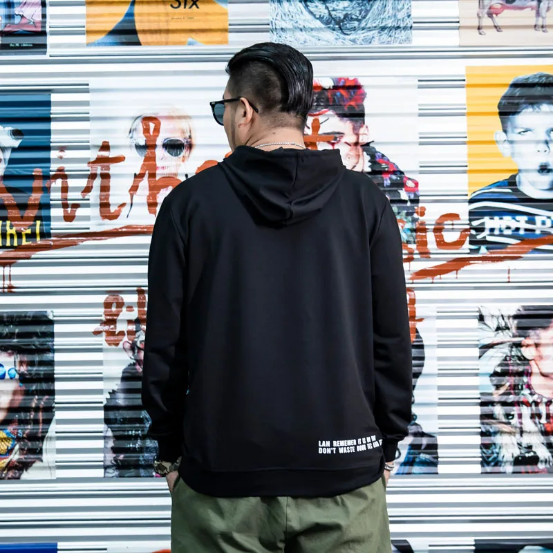 

Brand Plus size Men's Fashion Long Sleeve Sweatshirts 2019 New Autumn Letter Print Hooded Sweatshirt Casual Loose Men Hoodies