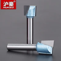 huhao 14 shank industrial straight drill router bit woodworking tools bottom slotted knife endmill for cnc carve machine cutter