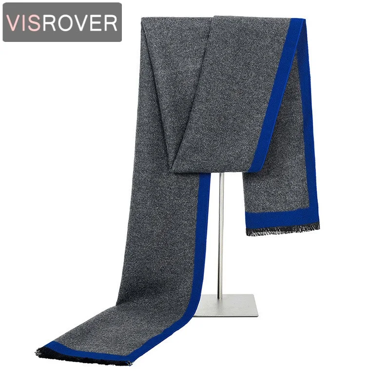 Visrover, 60 цветов, зимний шарф для мужчин, Повседневный, деловой, шарфы, шерсть, кашемир, мужской шарф, роскошный бренд, плед, шаль
