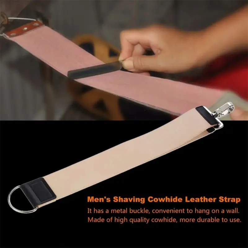 

Faux Leather Sharpening Strop Belt Mens Barber Straight Razor Shaving Strap Tool