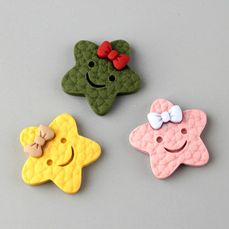 10 шт./лот Каваий кабошон в форме звезды из смолы с плоской задней поверхностью