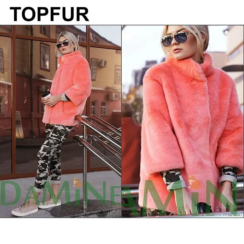 Женское зимнее пальто из натурального меха норки с воротником стойкой роскошное