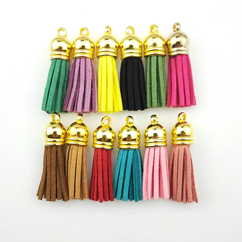 

20Pcs/Lot 38mm Vintage Leather Tassels For Keychain Cellphone Straps And DIY Pendant Jewelry Finding Earrings Accessories