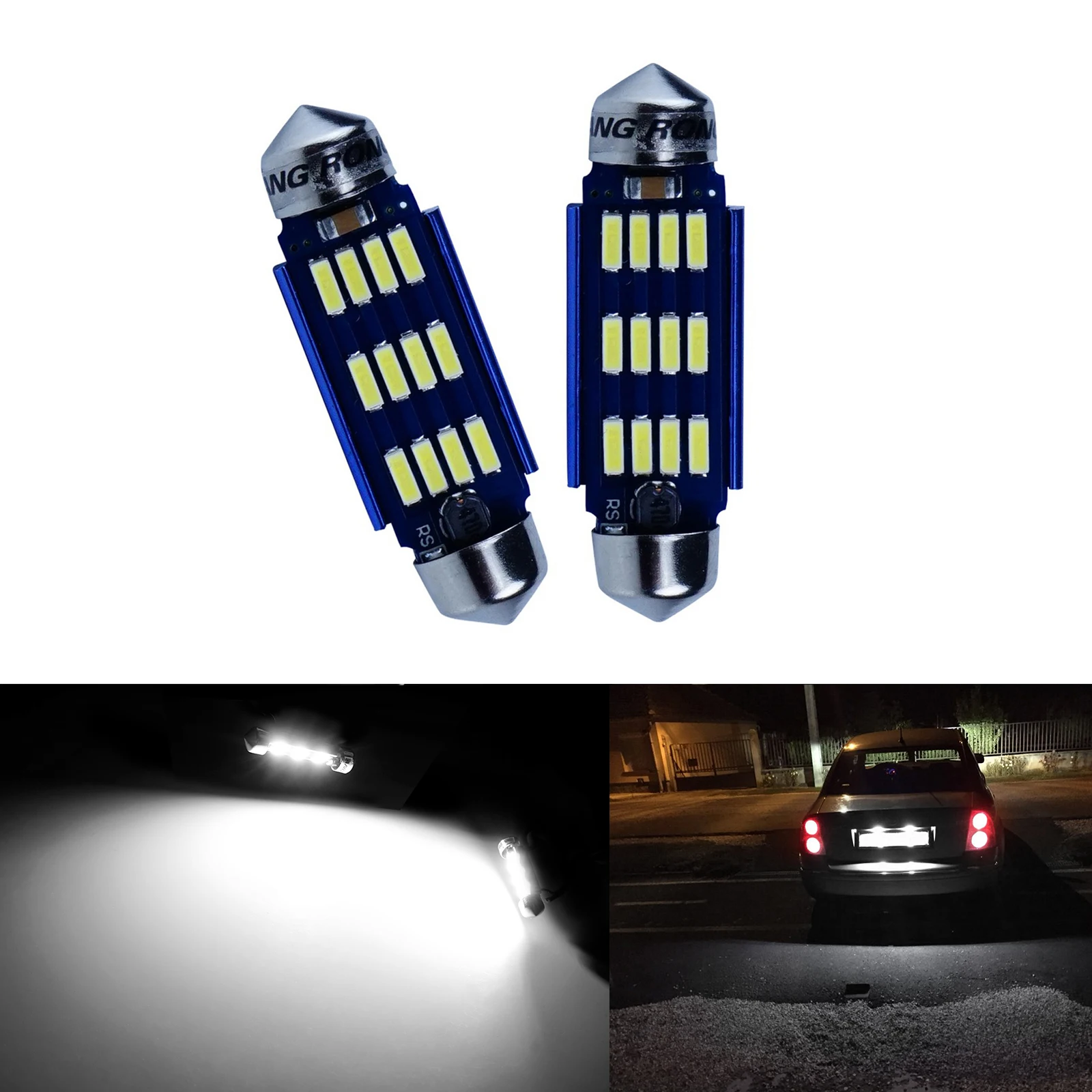 

1 пара C5W 39 мм 4014 SMD светодиодный лампочка фестон номерной знак внутренний светильник Canbus