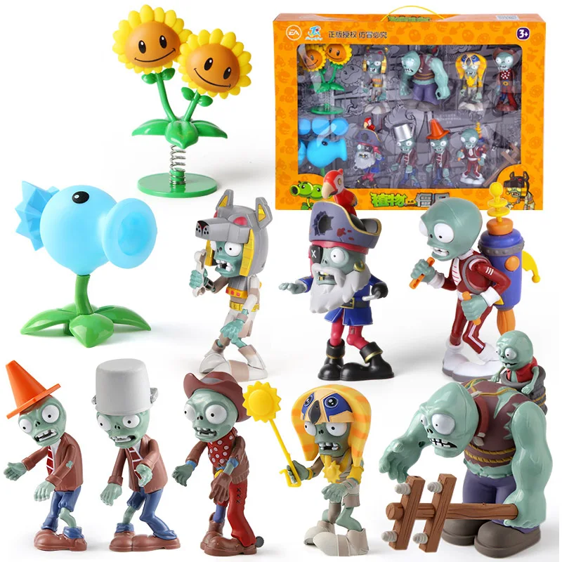 Plants vs Zombies 2 Toys Set Series Original Anime Action Figures Soft Silicone Zombie Birthday Christmas New Year Gift Boys | Игрушки и