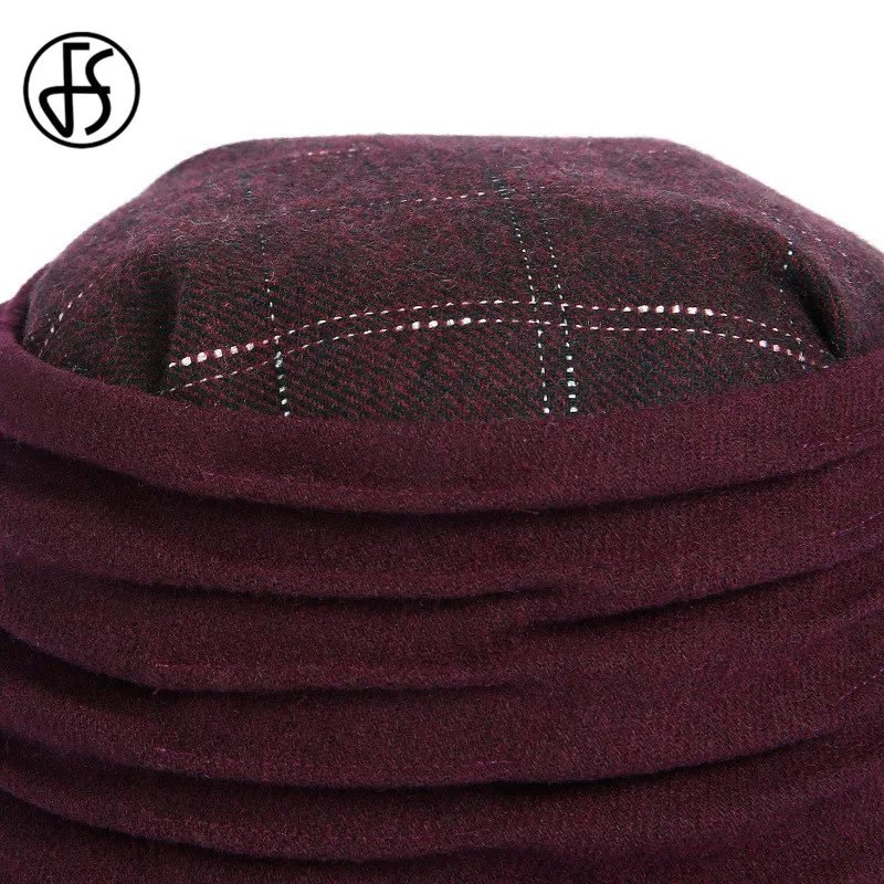 Женская винтажная фетровая шляпа FS черная серая или красная в британском стиле