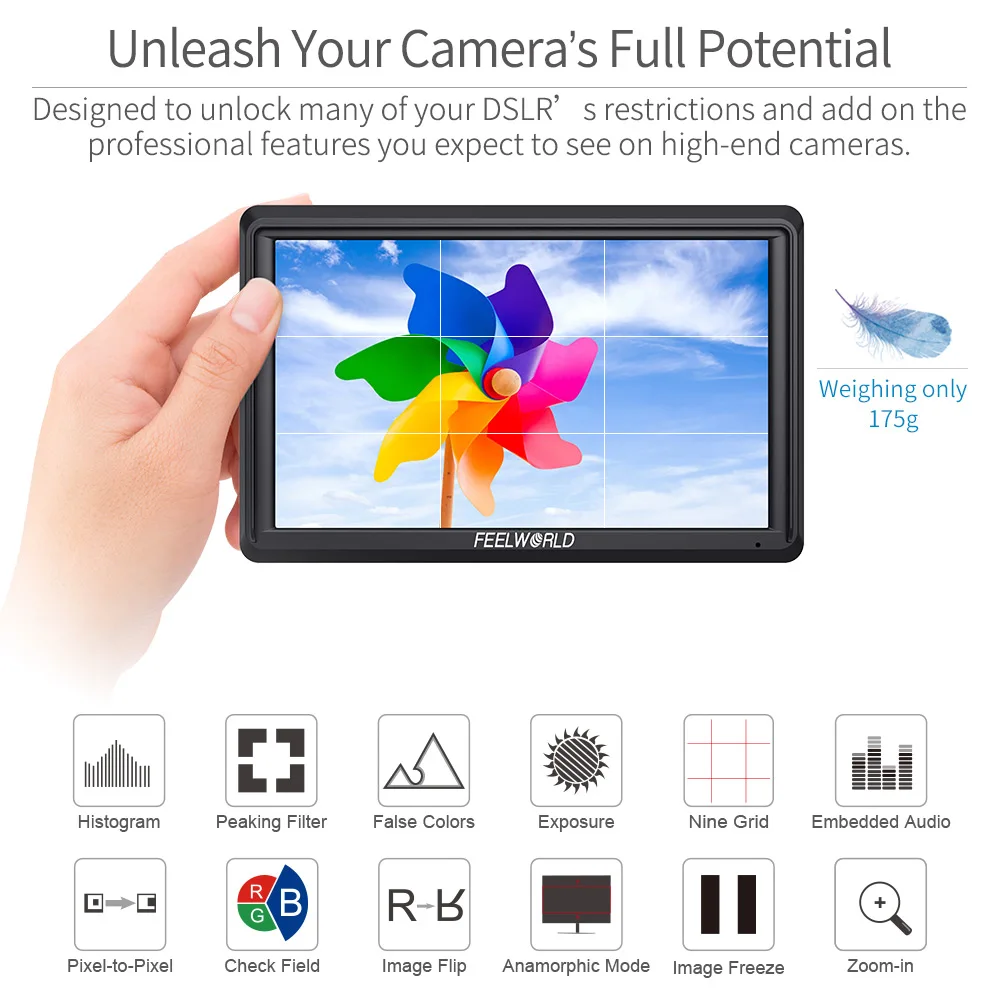 FEELWORLD S55 5 дюймов IPS на Камера полевая DSLR монитор для помощи в фокусировке за