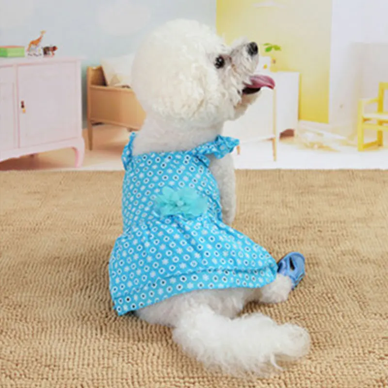 

XS-XL Cat Clothes Dog Wedding Dress Cotton Lace Floral Dress Large Pet Dog Dress Clothing For Small Medium Dog Supplies