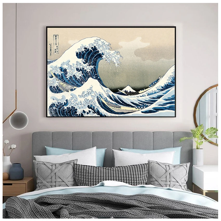 Настенная спальня домашний декор оригинальный Kanagawa серфинг Katsushika Hokusai холст