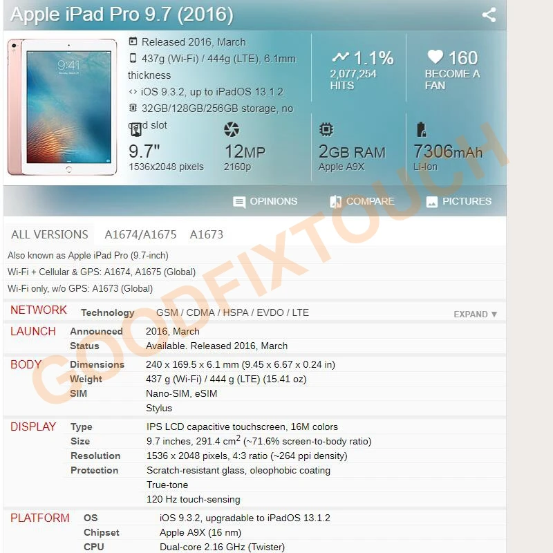 Pantalla LCD AAA + para iPad Pro 9,7, A1673, A1674, A1675, montaje de digitalizador con pantalla t&aacute;ctil, piezas de repuesto para iPad Pro 2016, 9,7"-5
