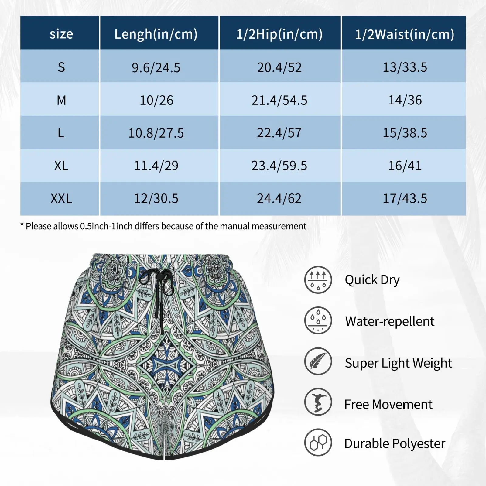 

Pattern : Mandala And Cross Swim Shorts Quick Dry Women Beach Short Mandala Jesus Cross Om Mandala Pattern Round Design