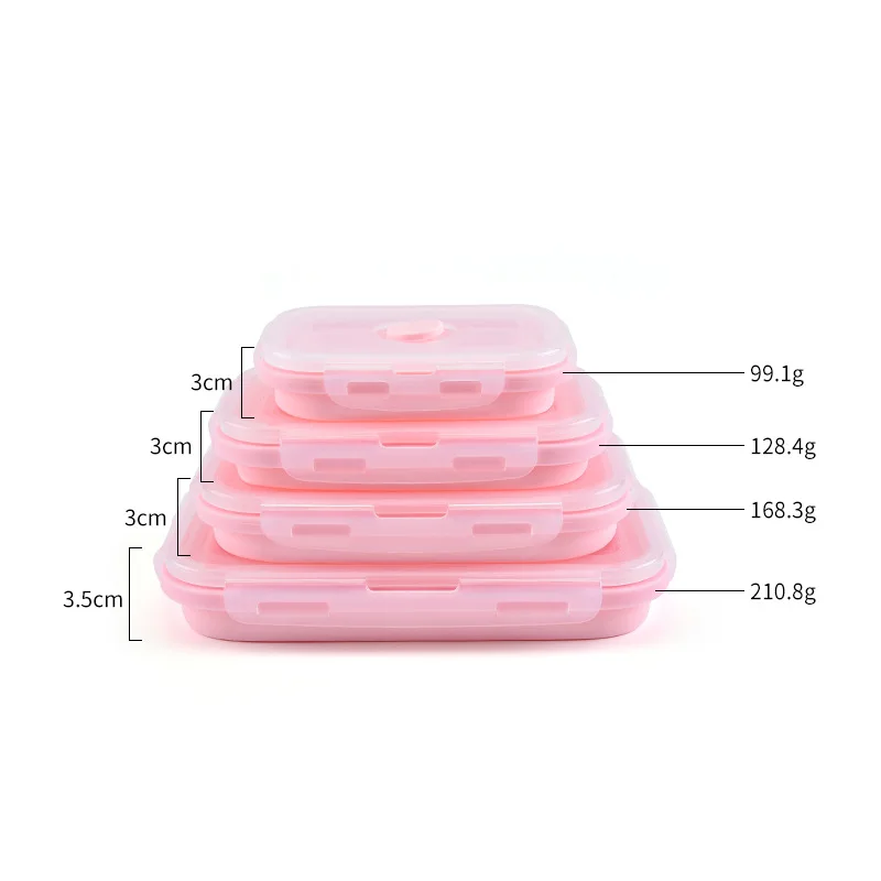Portable Foldable SILICONE Lunch Box Food Container Microwavable Rectangle Bento | Дом и сад