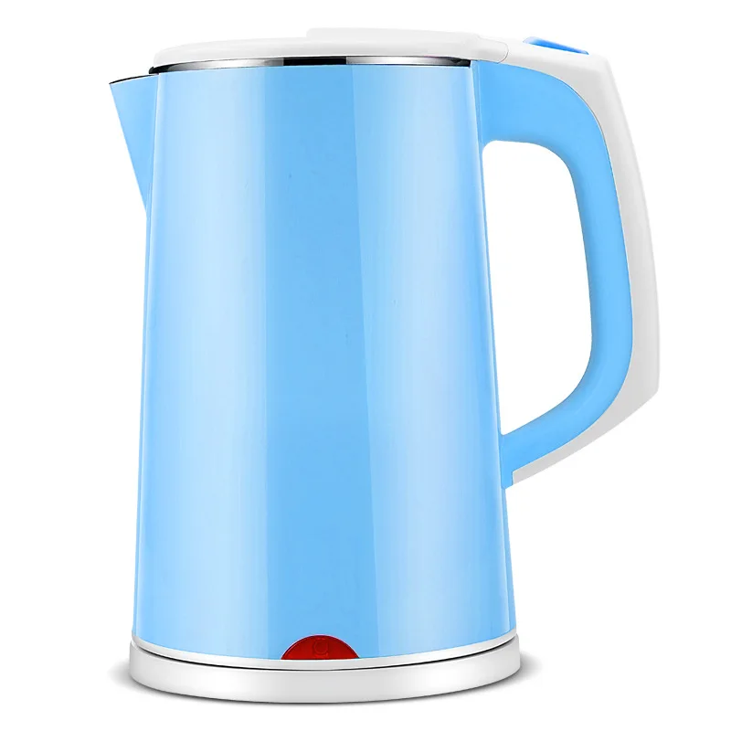 Blue 2.5L бытовой чайник, электрический чайник, двухслойный, из нержавеющей стали, термостойкий, кипятить, с изоляцией воды, чайник, маленький, Applian - Цвет: Blue