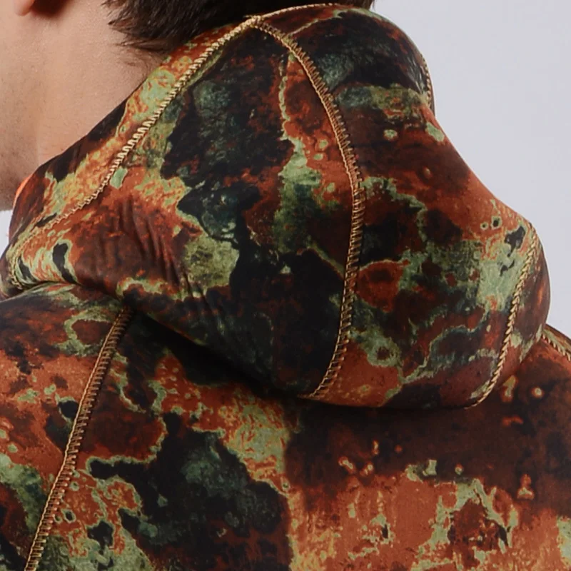 SLINX 5 мм неопреновый мужской Камуфляжный гидрокостюм купальный костюм с головным