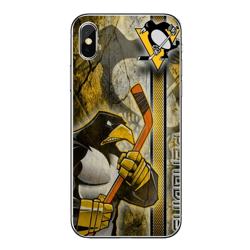 Силиконовый чехол для телефона с принтом в виде пингвина хоккея надписью love