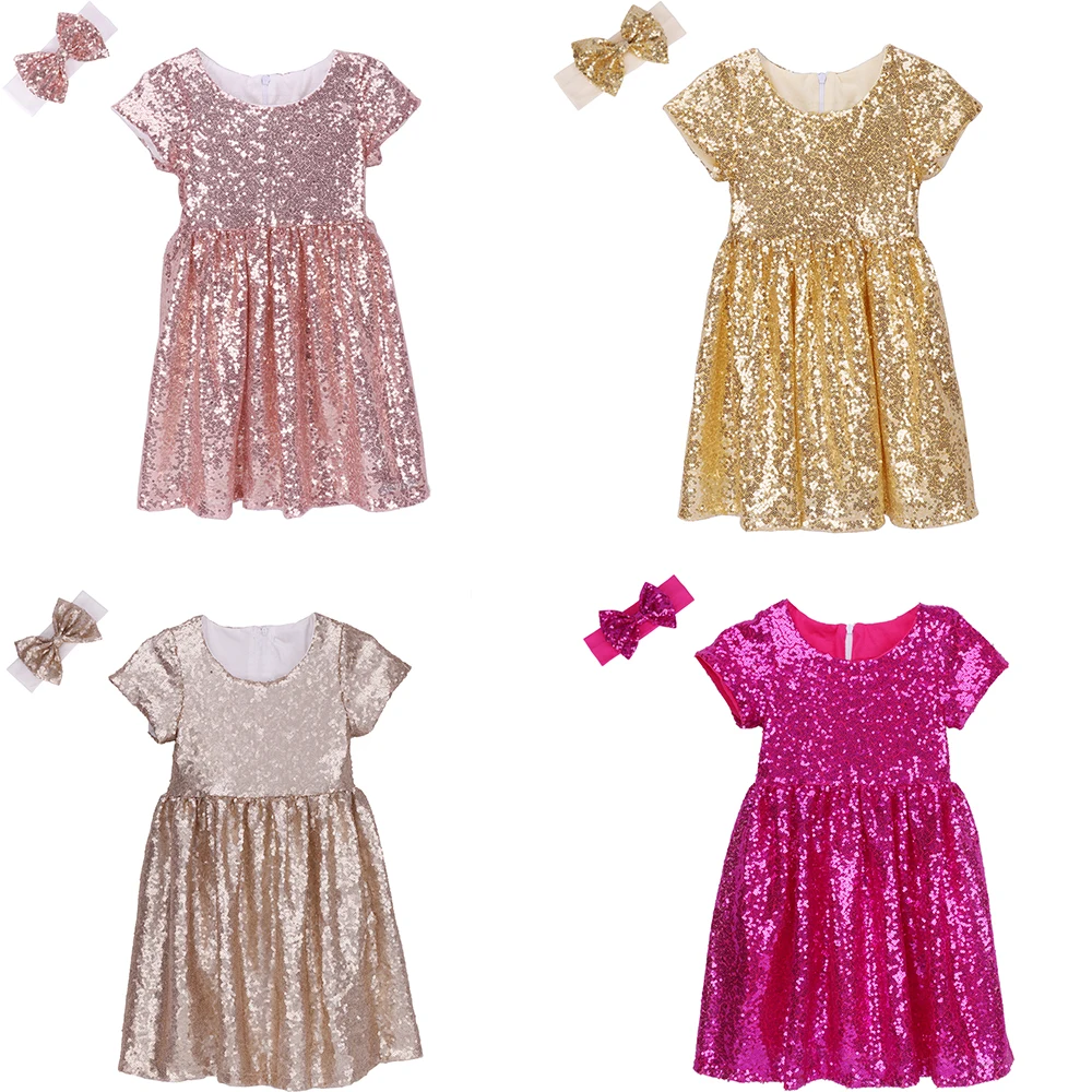 Girls Sequin Dress Princess Wedding Prom Purple for Toddler Baby Sparkle Birthday Party Summer | Детская одежда и обувь