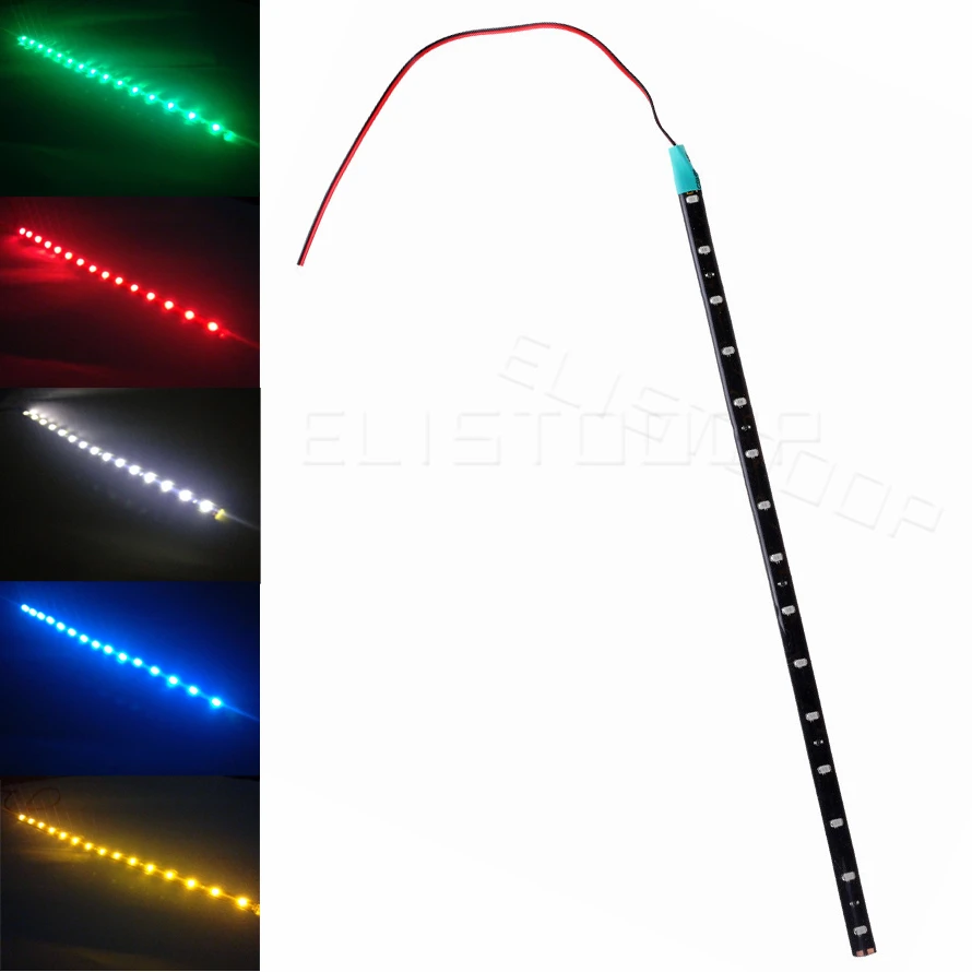 30CM Flexible LED Strip HighPower 12V 15SMD Car Daytime Running Waterproof Auto Decorative Light Red Blue Green Yellow White | Автомобили