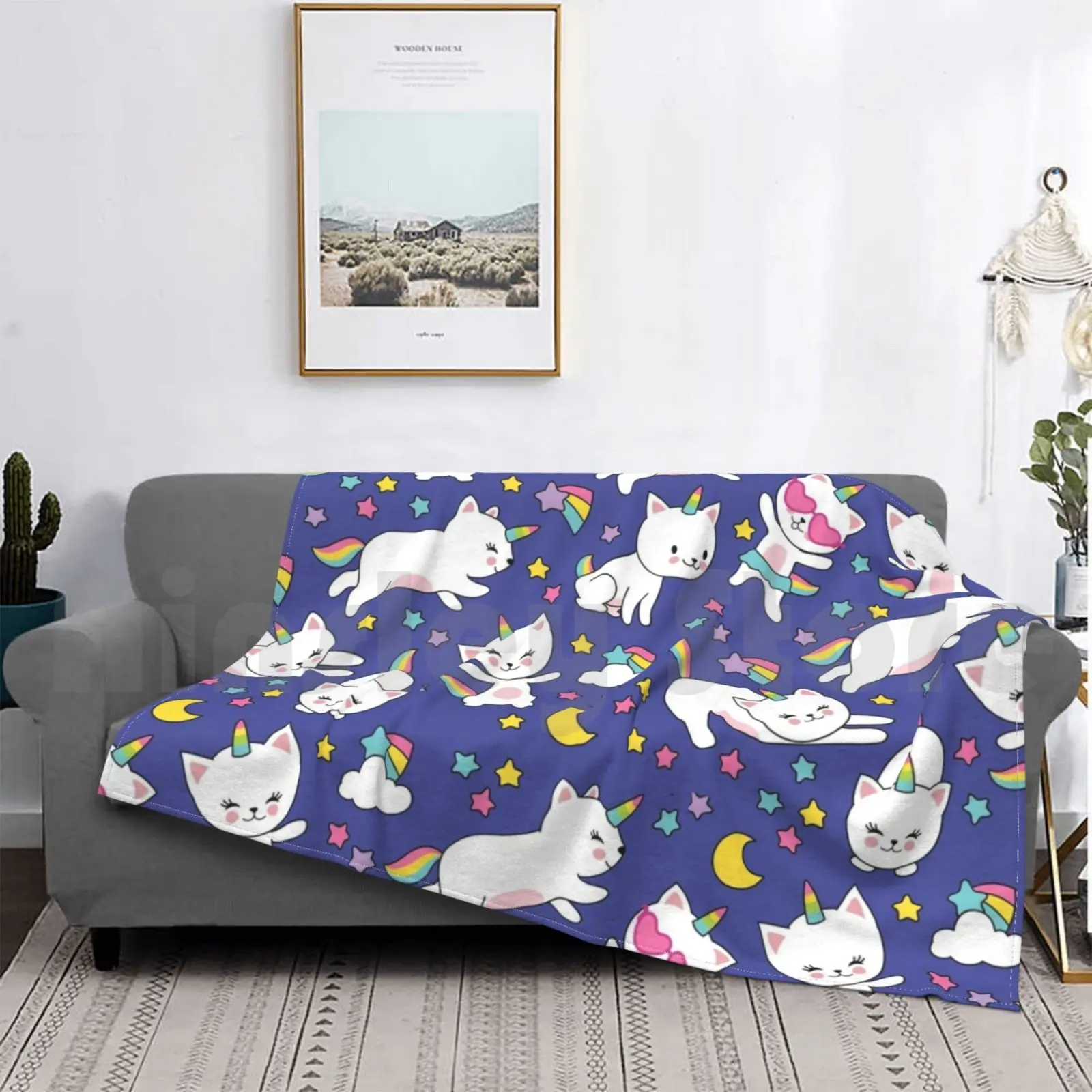

I Believe In Meowgic Caticorn Gift For Girls Blanket Fashion Custom Birthday Unicorn Dadacorn Cool Unicorn