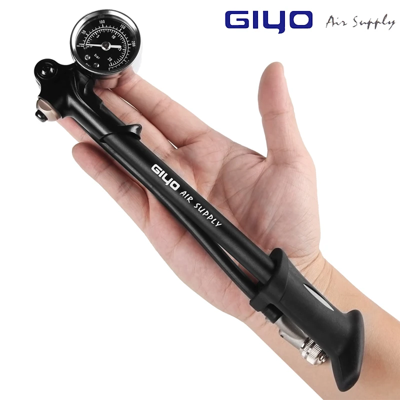 

Складной велосипедный воздушный насос высокого давления GIYO, 300psi, с рычагом и манометром для вилок и задних фотоэлементов