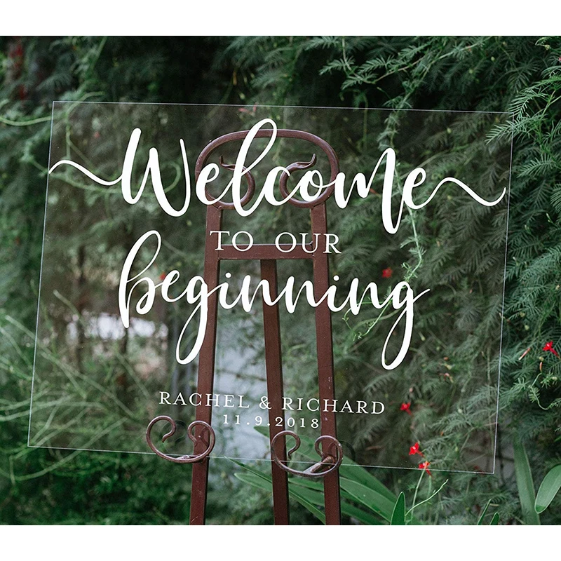 Добро пожаловать в наш Начинающий Свадебный знак прозрачная акриловая Свадебная